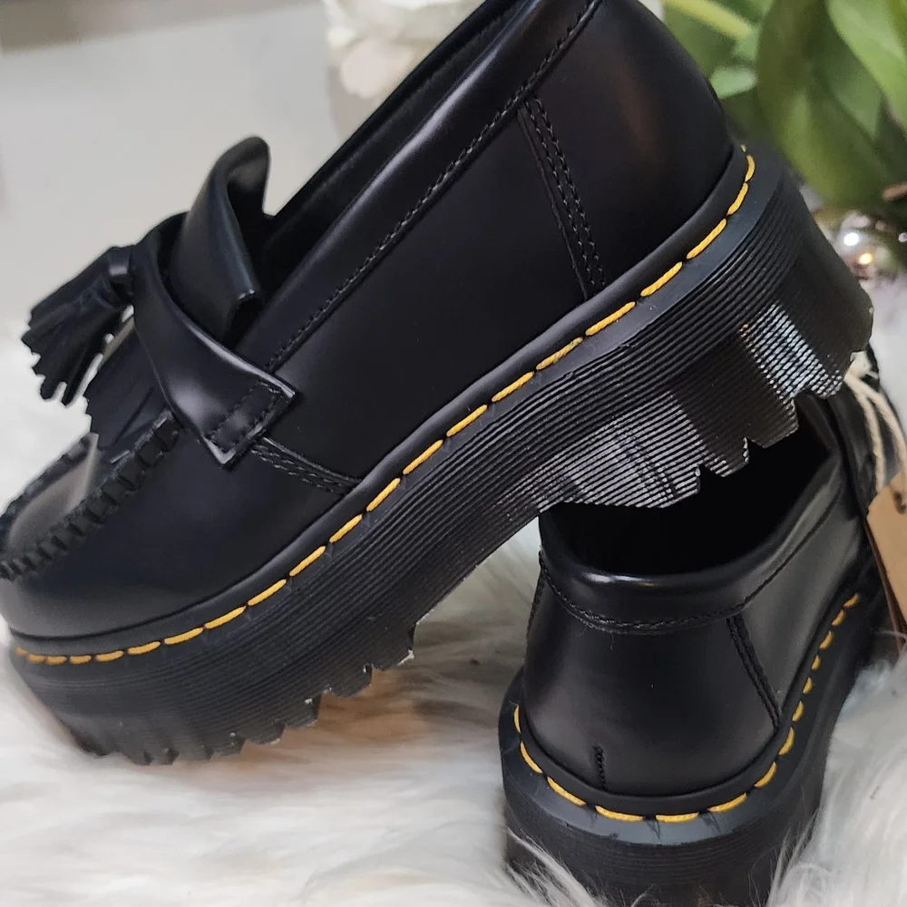 Dr Martens Adrian Leather Platform Tassel Loafers Women shoes New